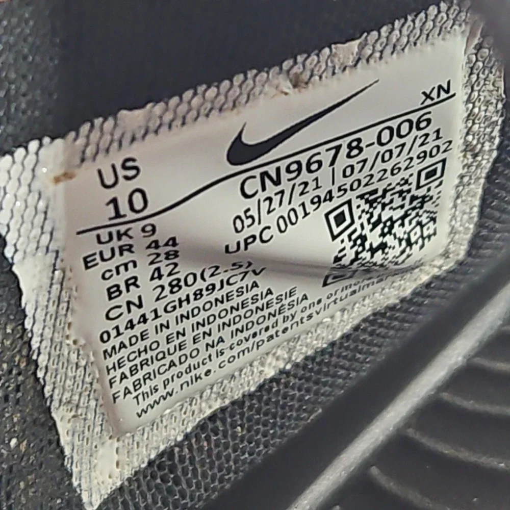 Nike Victori One Print Slides Mens 10 Black White Athletic Sandals CN9678-006